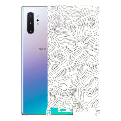 Samsung M/F/Note/Flip and C Phone Skins (All Models) - White Black Swirls - 3D Embossed Finish (L-219) Samsung Galaxy Note 10 Plus