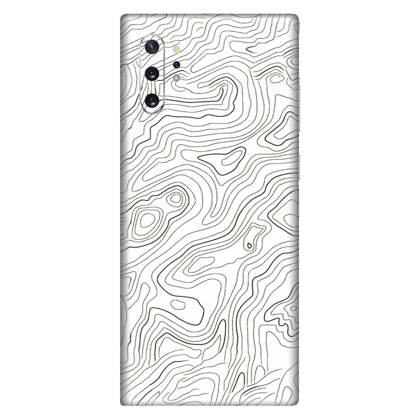 Samsung M/F/Note/Flip and C Phone Skins (All Models) - White Black Swirls - 3D Embossed Finish (L-219) Samsung Galaxy Note 10 Plus