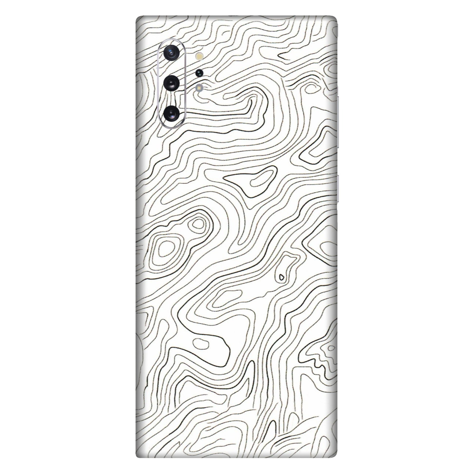 Samsung M/F/Note/Flip and C Phone Skins (All Models) - White Black Swirls - 3D Embossed Finish (L-219) Samsung Galaxy Note 10 Plus
