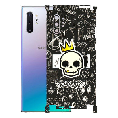 Samsung M/F/Note/Flip and C Phone Skins (All Models) - Funny Skull Black Chalk Grafitti - 3D Embossed Finish (L-22) Samsung Galaxy Note 10 Plus