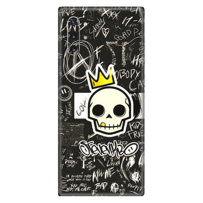 Samsung M/F/Note/Flip and C Phone Skins (All Models) - Funny Skull Black Chalk Grafitti - 3D Embossed Finish (L-22) Samsung Galaxy Note 10 Plus