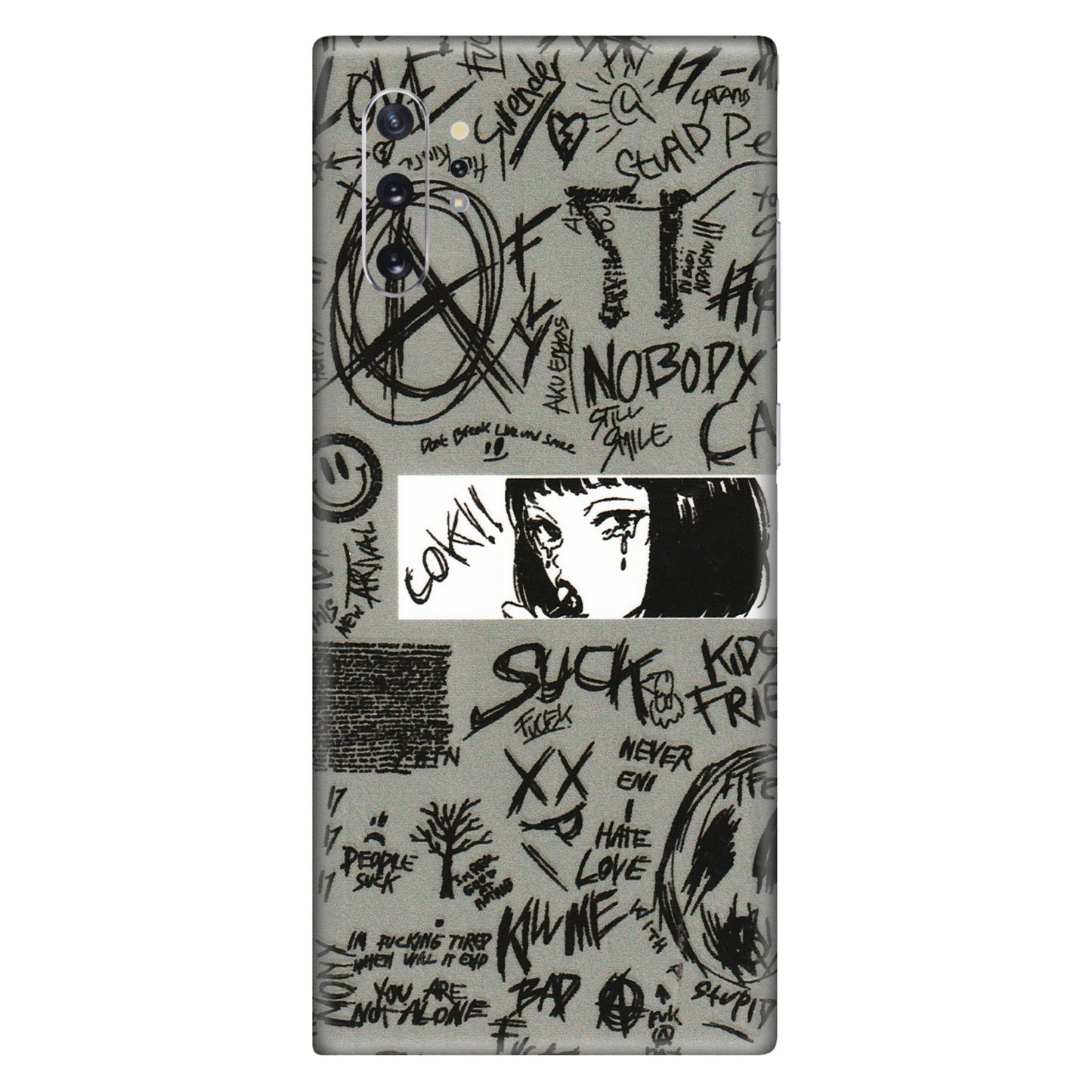 Samsung M/F/Note/Flip and C Phone Skins (All Models) - Never Have Love Anime - 3D Embossed Finish (L-260) Samsung Galaxy Note 10 Plus