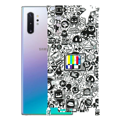 Samsung M/F/Note/Flip and C Phone Skins (All Models) - Doodles Positive Art - 3D Embossed Finish (L-263) Samsung Galaxy Note 10 Plus