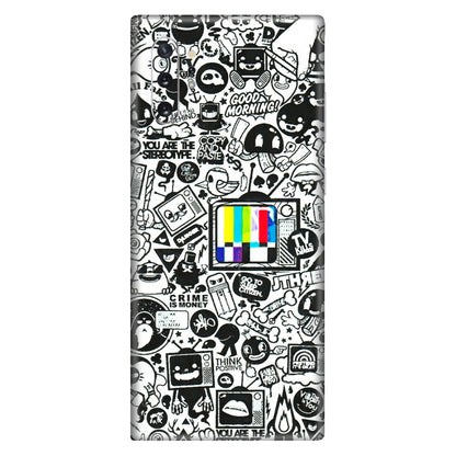 Samsung M/F/Note/Flip and C Phone Skins (All Models) - Doodles Positive Art - 3D Embossed Finish (L-263) Samsung Galaxy Note 10 Plus