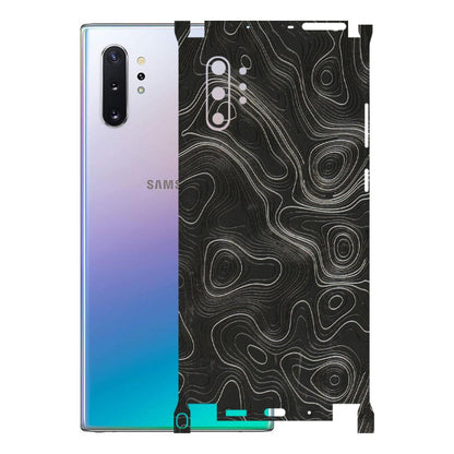 Samsung M/F/Note/Flip and C Phone Skins (All Models) - Abstract White Line Map - 3D Embossed Finish (L-269) Samsung Galaxy Note 10 Plus