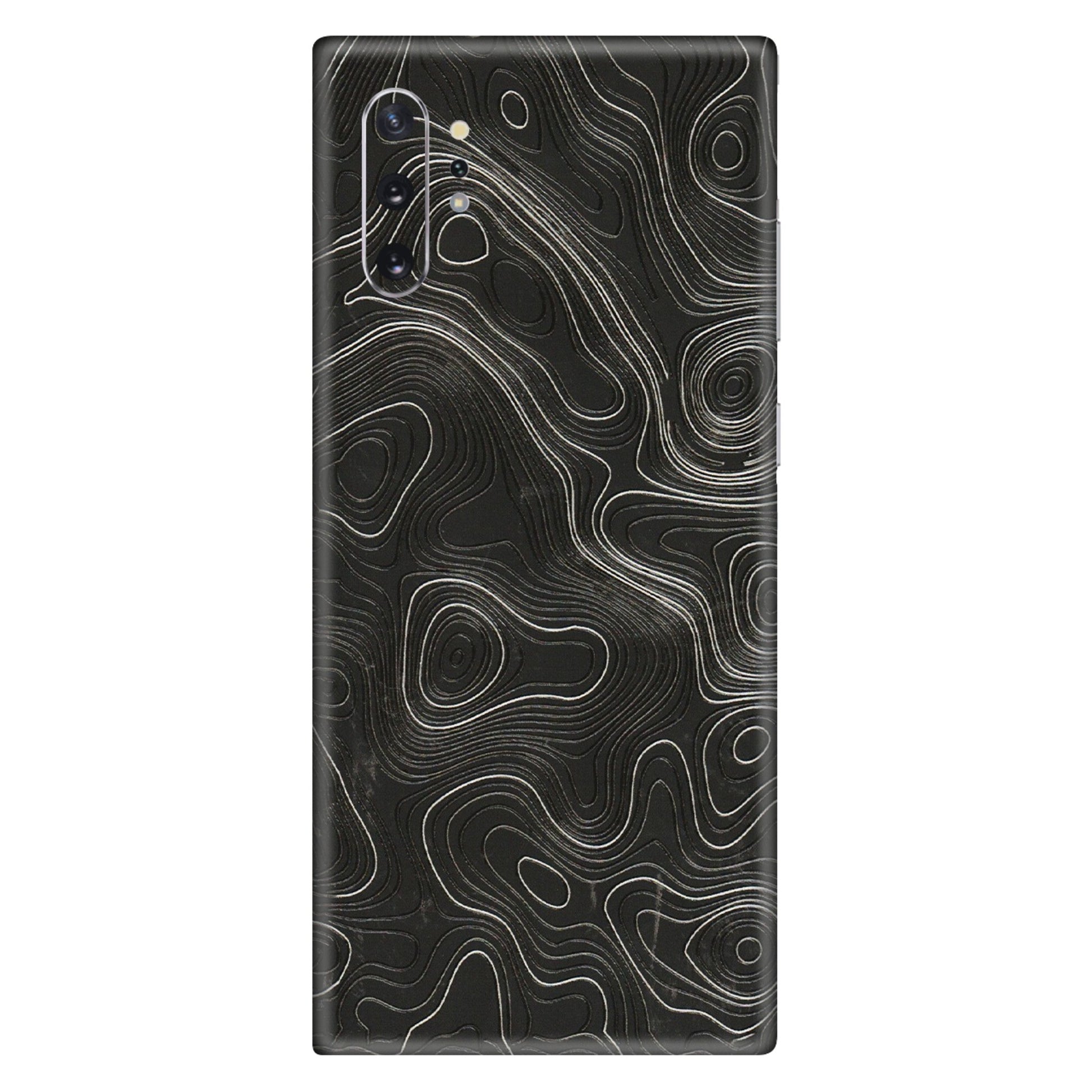 Samsung M/F/Note/Flip and C Phone Skins (All Models) - Abstract White Line Map - 3D Embossed Finish (L-269) Samsung Galaxy Note 10 Plus