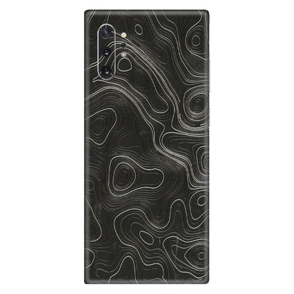 Samsung M/F/Note/Flip and C Phone Skins (All Models) - Abstract White Line Map - 3D Embossed Finish (L-269) Samsung Galaxy Note 10 Plus