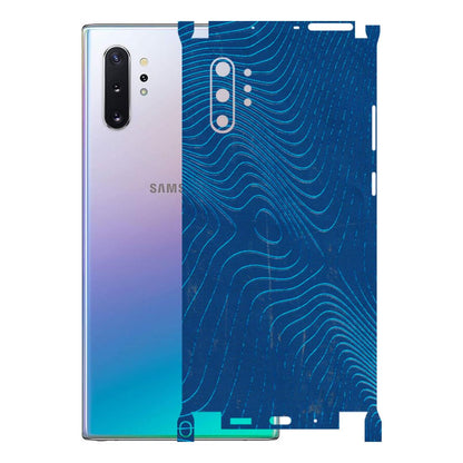 Samsung M/F/Note/Flip and C Phone Skins (All Models) - Abstract Blue Line Map - 3D Embossed Finish (L-272) Samsung Galaxy Note 10 Plus