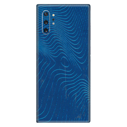 Samsung M/F/Note/Flip and C Phone Skins (All Models) - Abstract Blue Line Map - 3D Embossed Finish (L-272) Samsung Galaxy Note 10 Plus