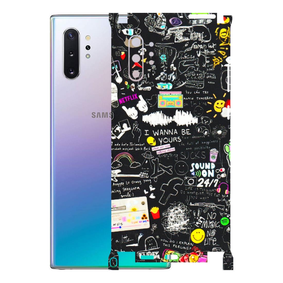 Samsung M/F/Note/Flip and C Phone Skins (All Models) - Black Creatives Doodles - 3D Embossed Finish (L-311) Samsung Galaxy Note 10 Plus