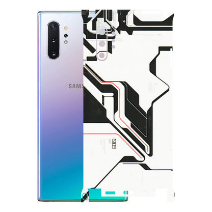 Samsung M/F/Note/Flip and C Phone Skins (All Models) - White Techy Logo - 3D Embossed Finish (L-312) Samsung Galaxy Note 10 Plus