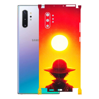 Samsung M/F/Note/Flip and C Phone Skins (All Models) - Cool Sunset With Monkey D.Luffy Anime - 3D Embossed Finish (L-329) Samsung Galaxy Note 10 Plus