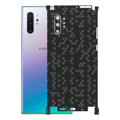 Samsung M/F/Note/Flip and C Phone Skins (All Models) - Black Grey Honeycomb Sober - 3D Embossed Finish (L-85) Samsung Galaxy Note 10 Plus