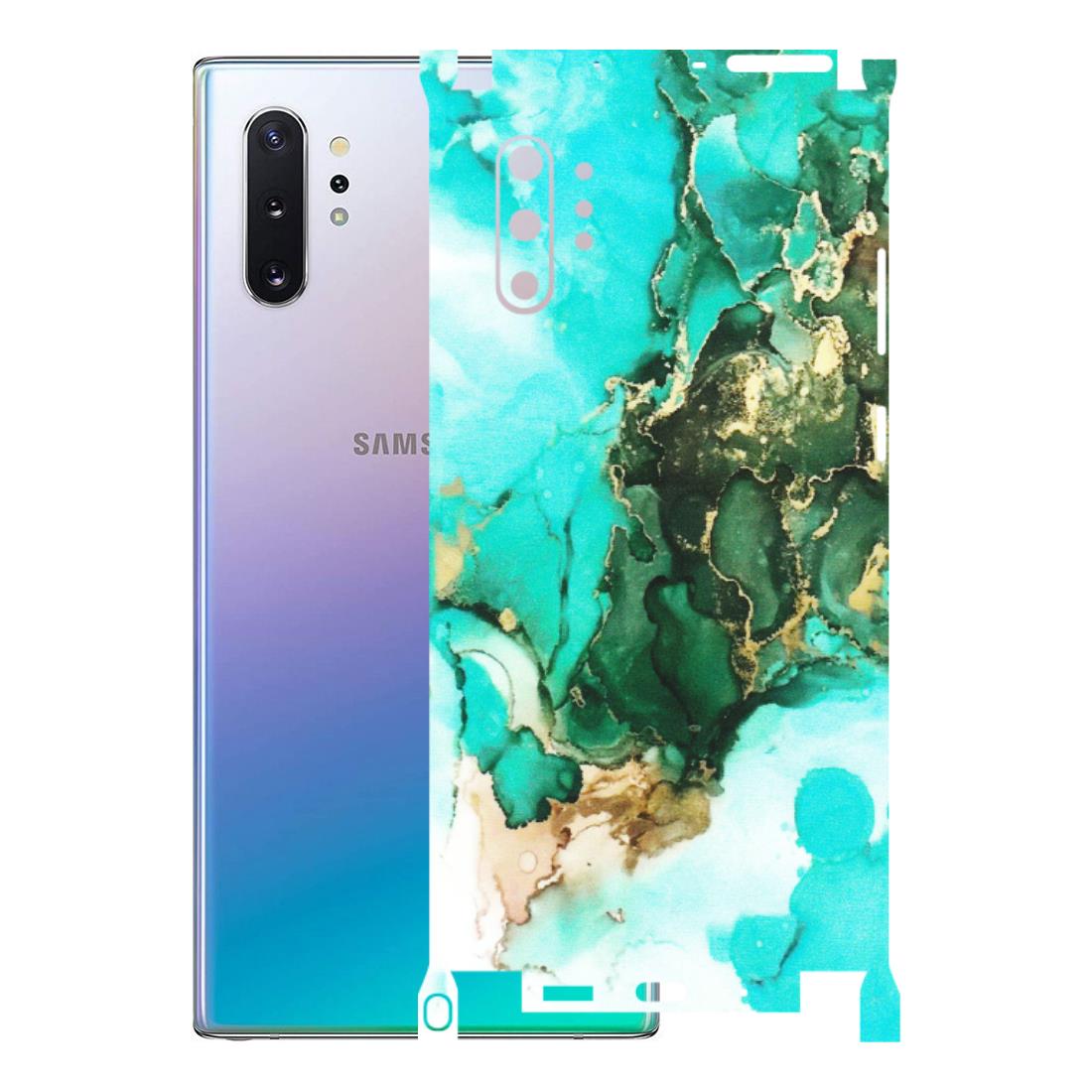 Samsung M/F/Note/Flip and C Phone Skins (All Models) - The Blue Gold Marble - Matte Finish (M-124) Samsung Galaxy Note 10 Plus