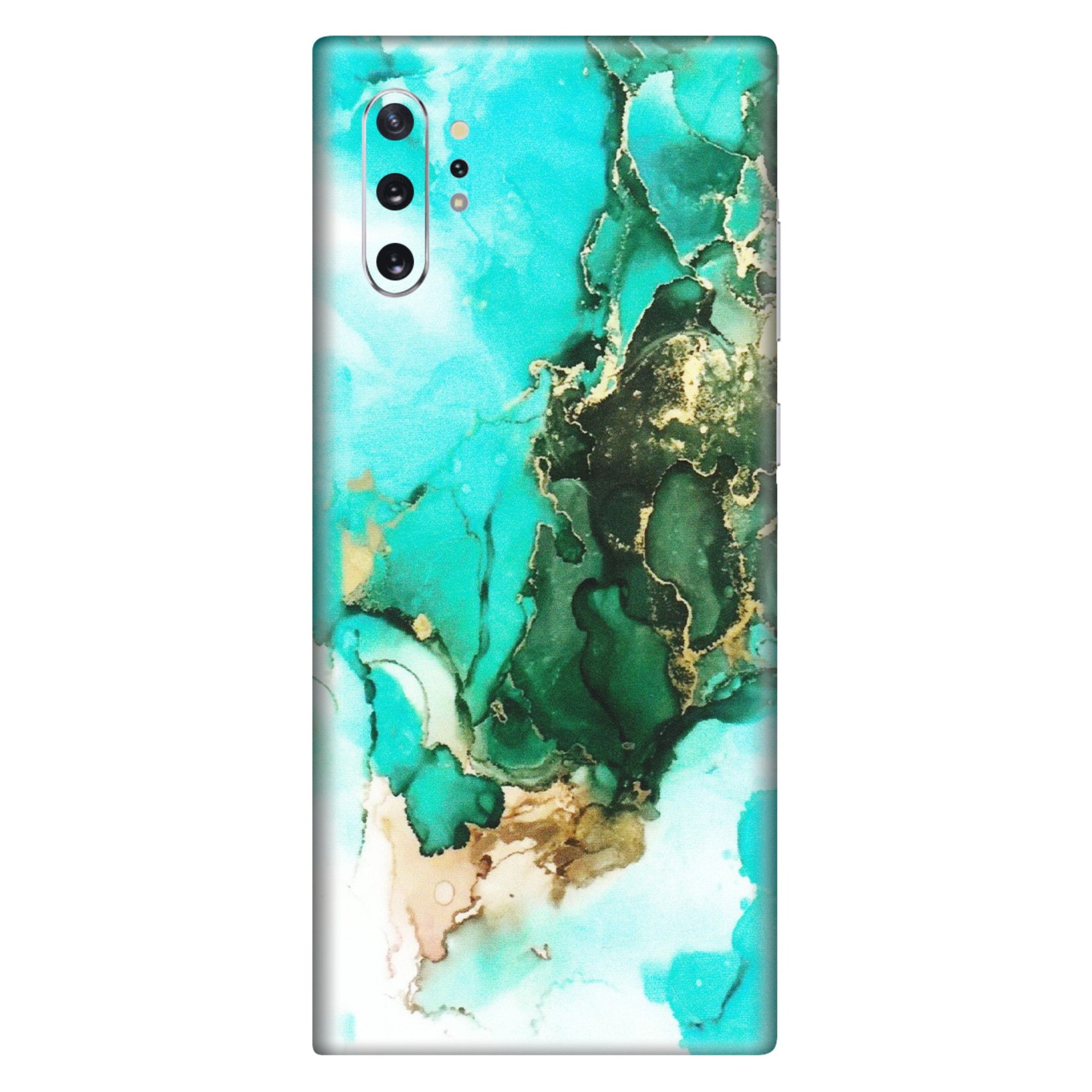 Samsung M/F/Note/Flip and C Phone Skins (All Models) - The Blue Gold Marble - Matte Finish (M-124) Samsung Galaxy Note 10 Plus
