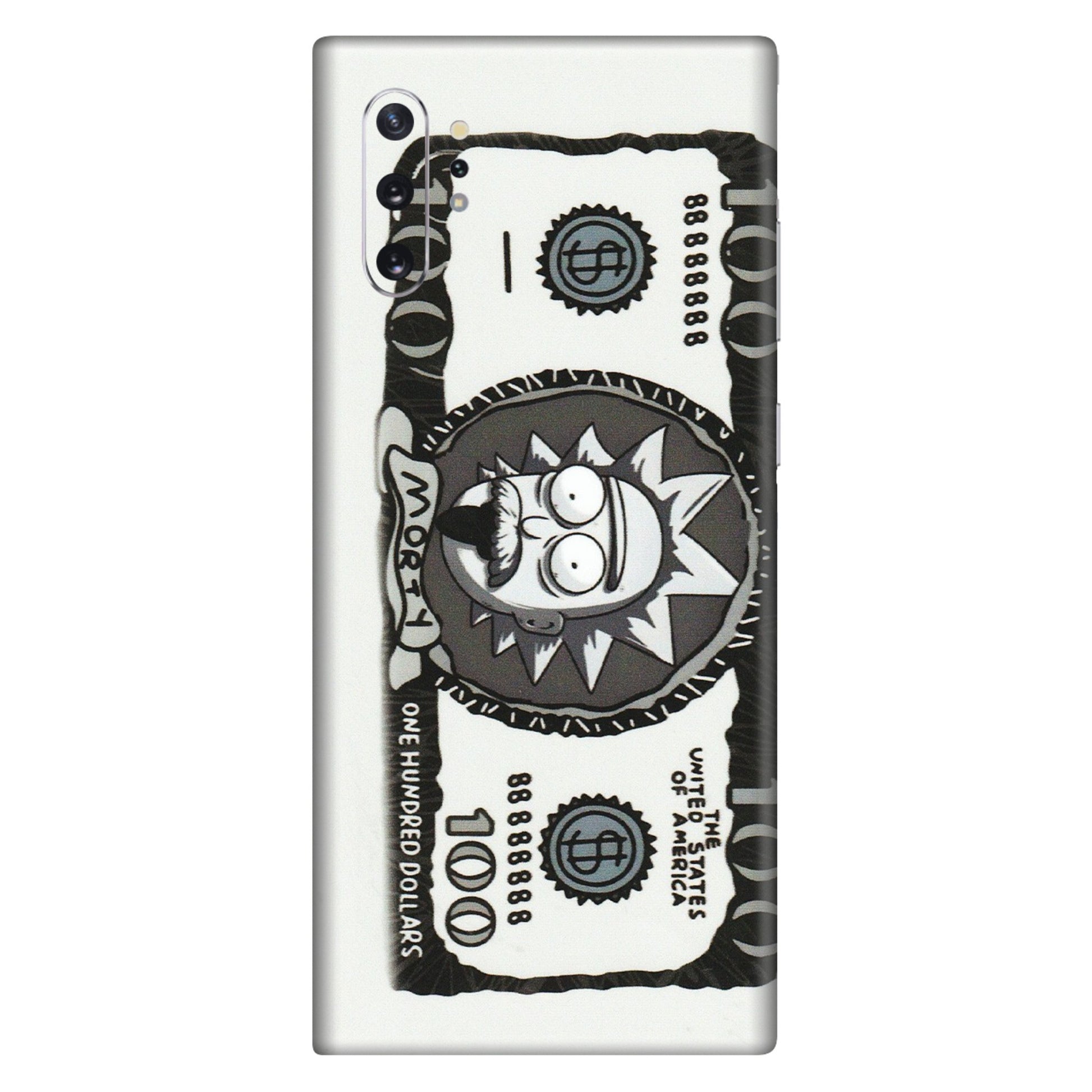 Samsung M/F/Note/Flip and C Phone Skins (All Models) - Rick And Morty Hundred Dollar Anime - Matte Finish (M-161) Samsung Galaxy Note 10 Plus