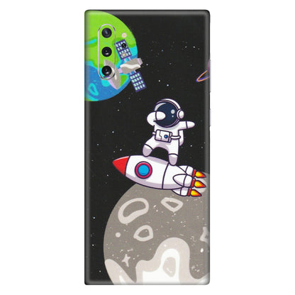 Samsung M/F/Note/Flip and C Phone Skins (All Models) - Astronaut Vibing Toon Running - Matte Finish (M-39) Samsung Galaxy Note 10 Plus