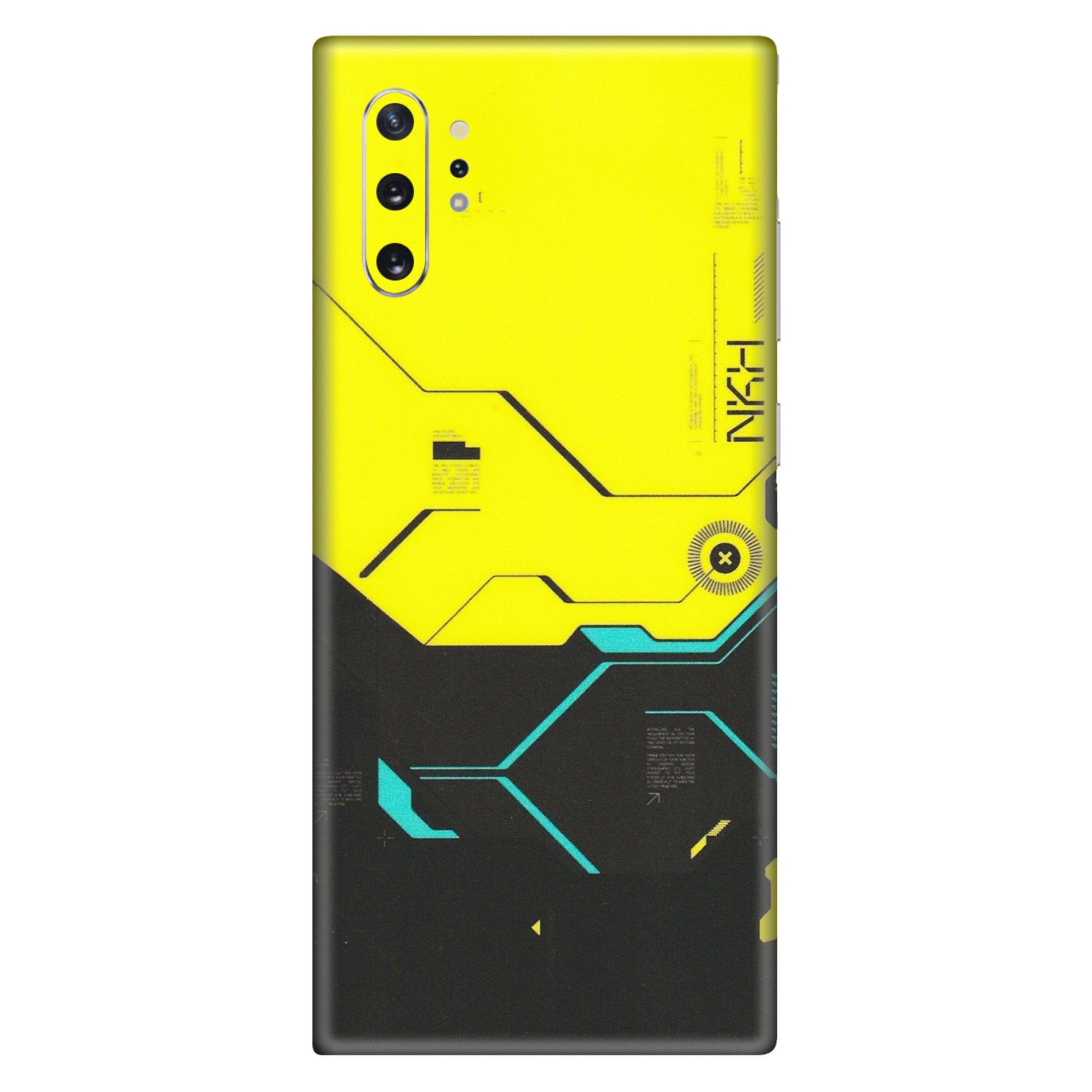 Samsung M/F/Note/Flip and C Phone Skins (All Models) - Black Yellow Technica - Matte Finish (M-53) Samsung Galaxy Note 10 Plus