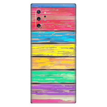 Samsung M/F/Note/Flip and C Phone Skins (All Models) - Multi Colour Wooden Wall - Matte Finish (M-96) Samsung Galaxy Note 10 Plus