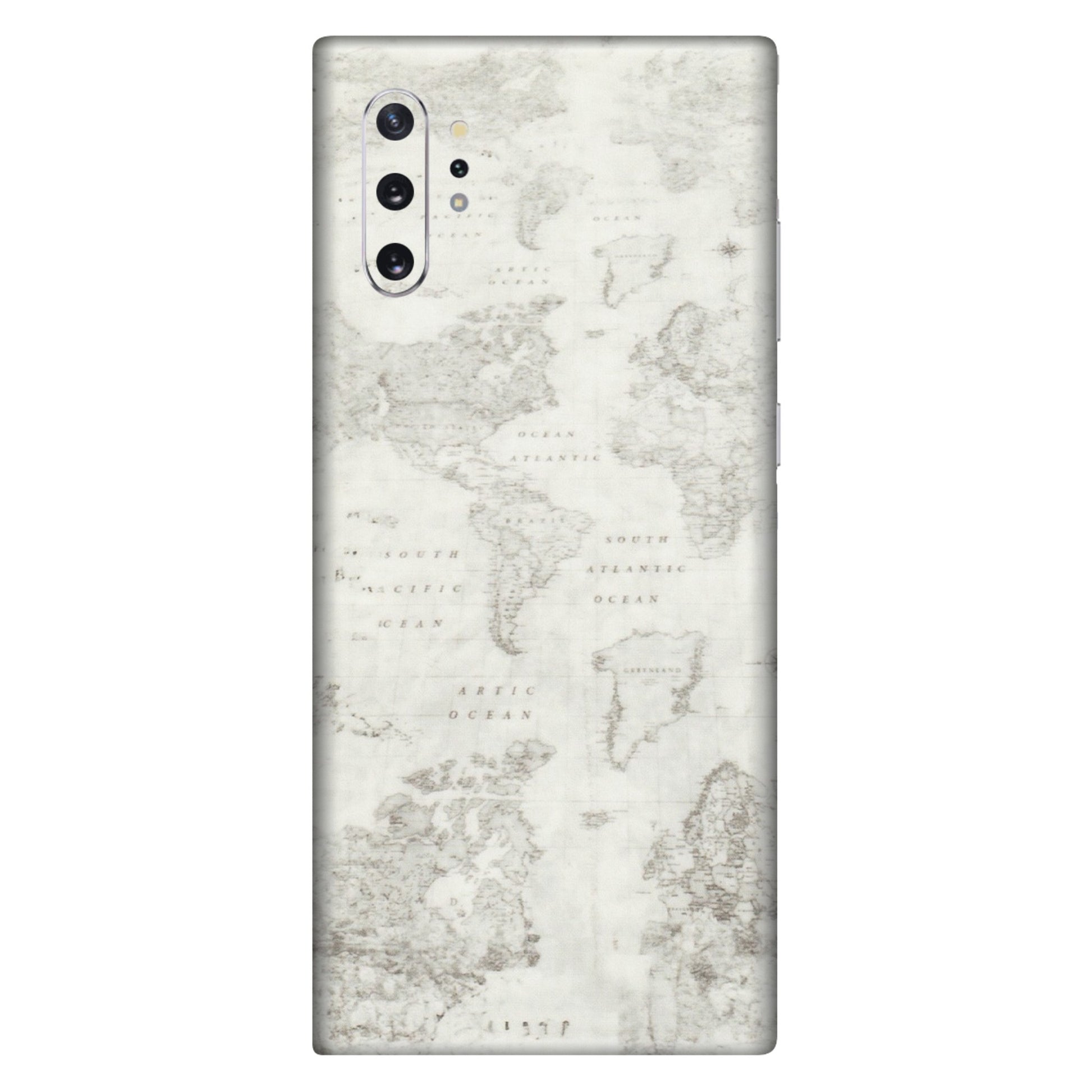 Samsung M/F/Note/Flip and C Phone Skins (All Models) - World Travel Map - Transparent Finish (T-04) Samsung Galaxy Note 10 Plus