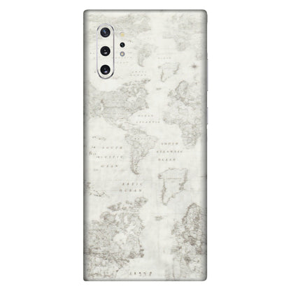 Samsung M/F/Note/Flip and C Phone Skins (All Models) - World Travel Map - Transparent Finish (T-04) Samsung Galaxy Note 10 Plus