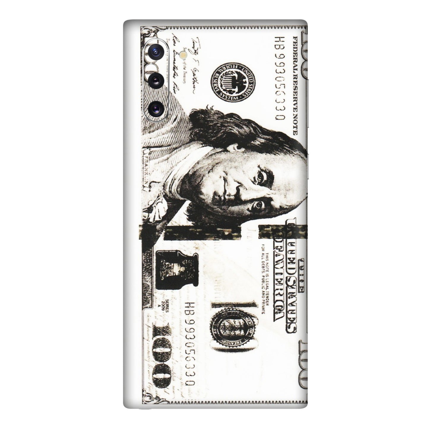 Samsung M/F/Note/Flip and C Phone Skins (All Models) - 100 Dollar Currency - Transparent Finish (T-01) Samsung Galaxy Note 10