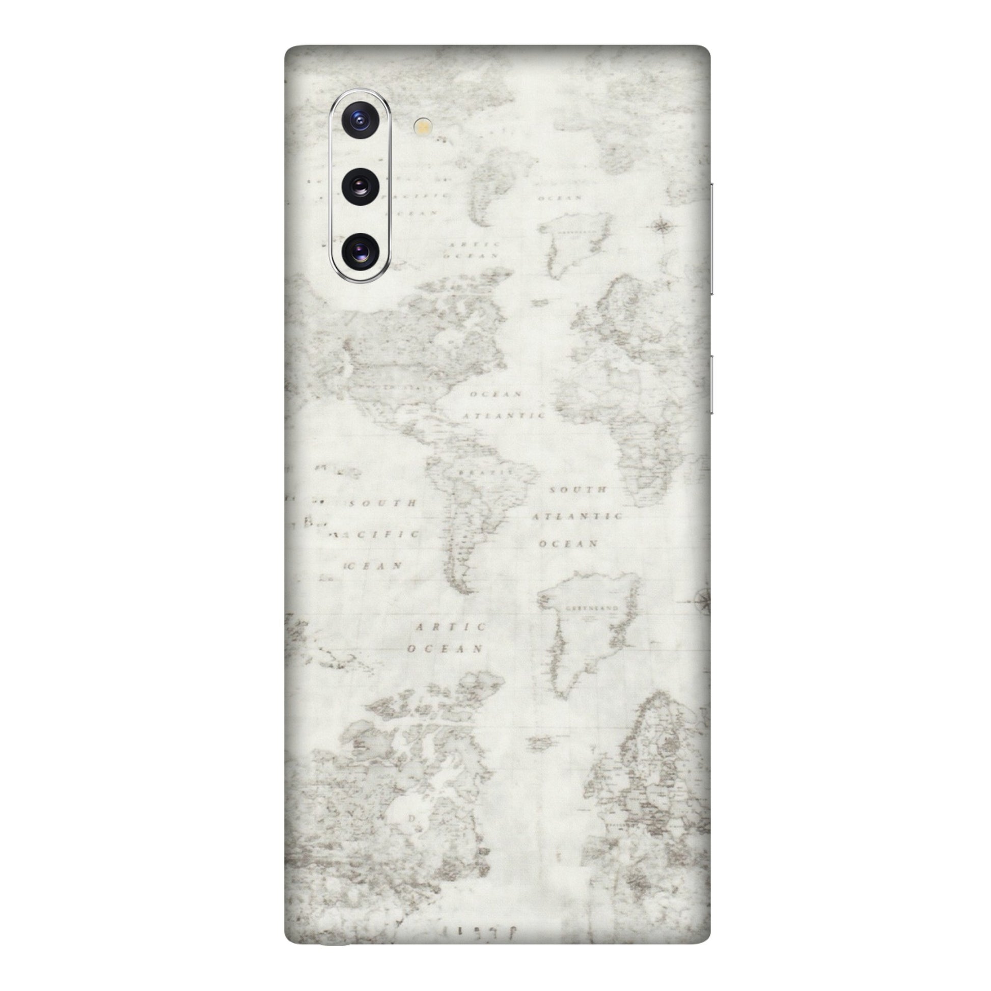 Samsung M/F/Note/Flip and C Phone Skins (All Models) - World Travel Map - Transparent Finish (T-04) Samsung Galaxy Note 10