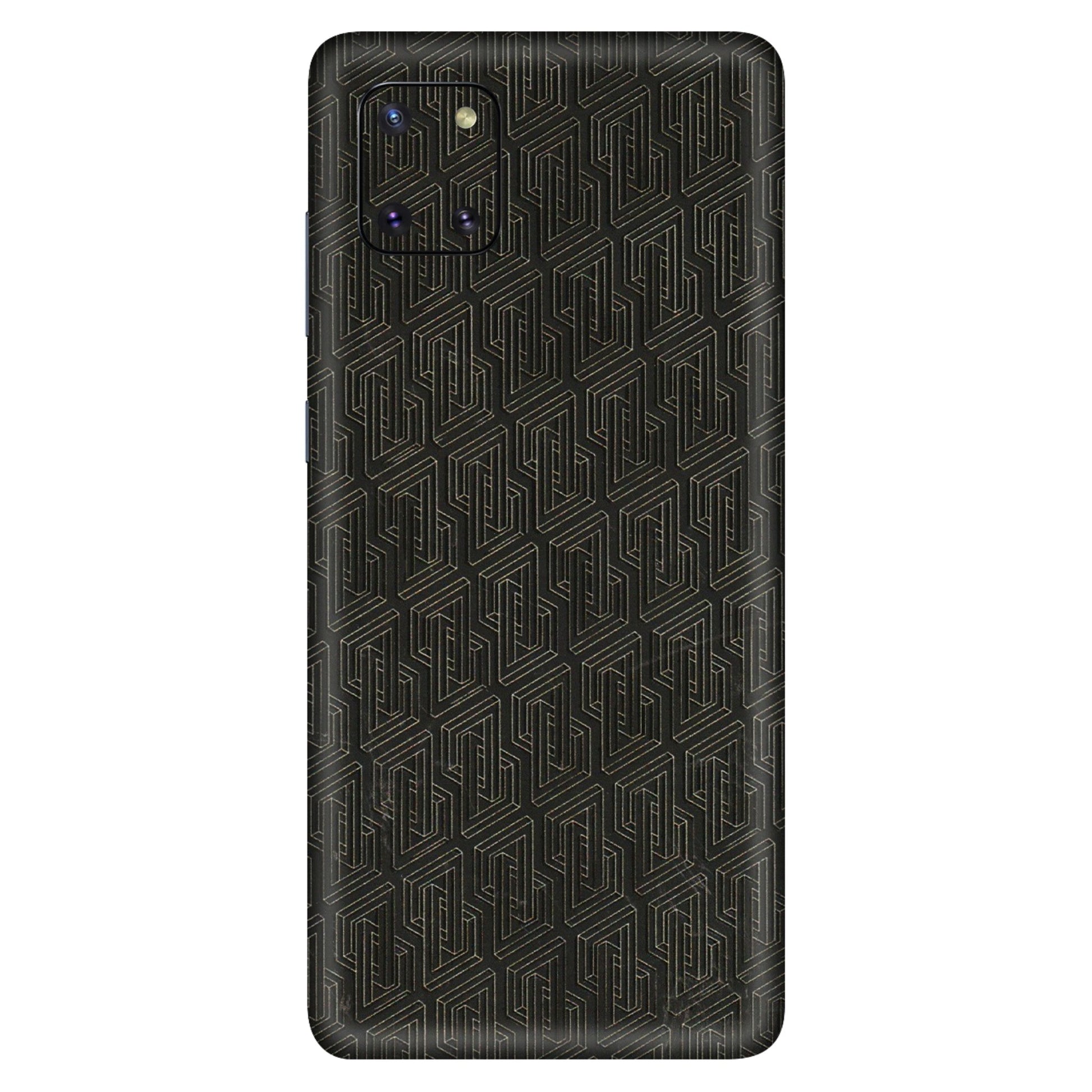 Samsung M/F/Note/Flip and C Phone Skins (All Models) - Black Abstract Pattern - 3D Embossed Finish (L-117) Samsung Galaxy Note 10 Lite