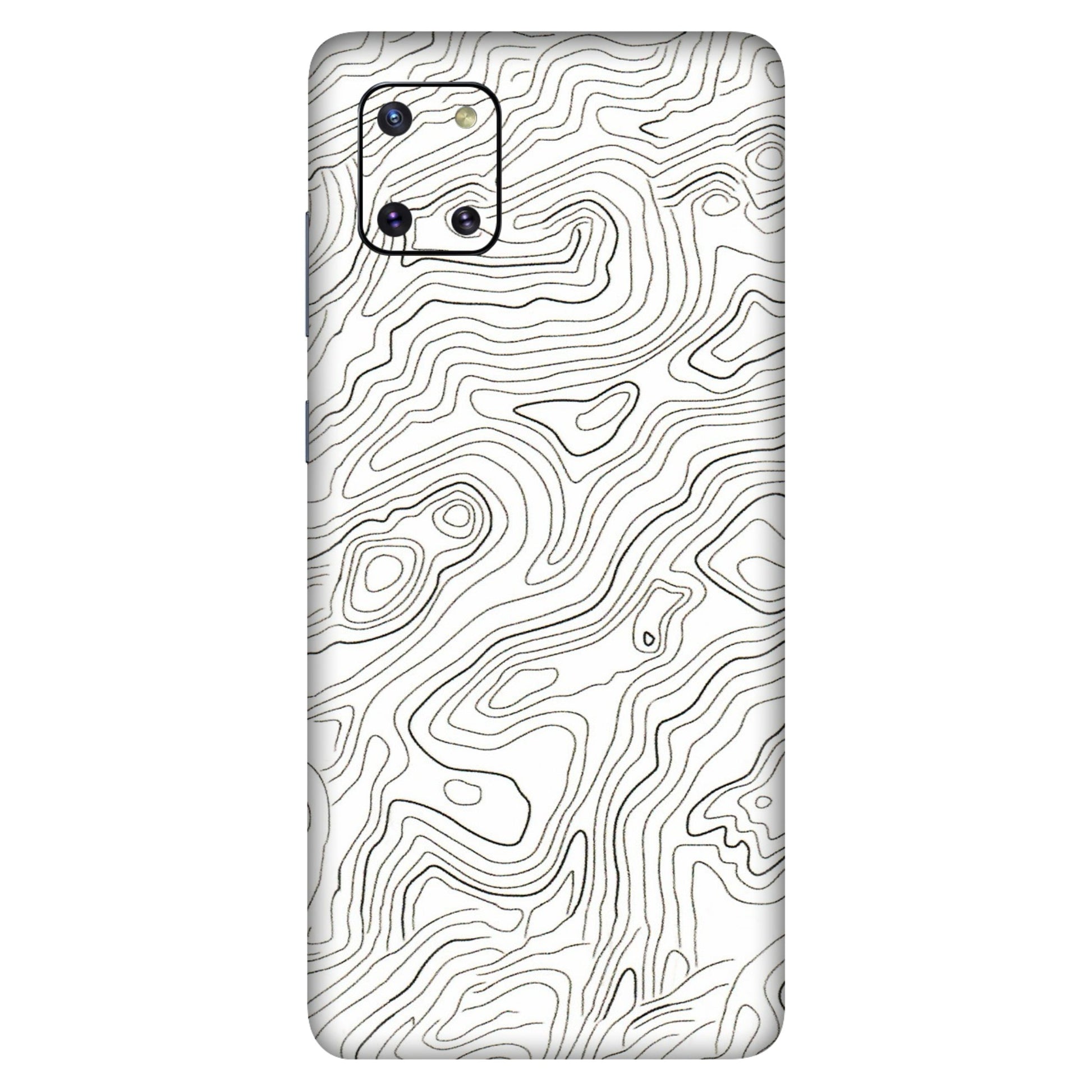 Samsung M/F/Note/Flip and C Phone Skins (All Models) - White Black Swirls - 3D Embossed Finish (L-219) Samsung Galaxy Note 10 Lite