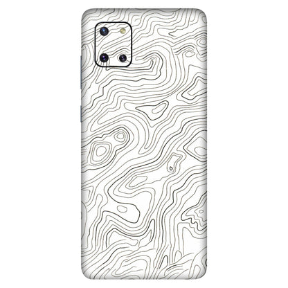 Samsung M/F/Note/Flip and C Phone Skins (All Models) - White Black Swirls - 3D Embossed Finish (L-219) Samsung Galaxy Note 10 Lite