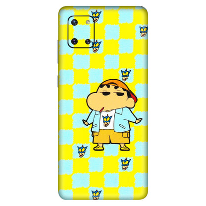 Samsung M/F/Note/Flip and C Phone Skins (All Models) - Yellow Blue Shinchan Cute - 3D Embossed Finish (L-221) Samsung Galaxy Note 10 Lite