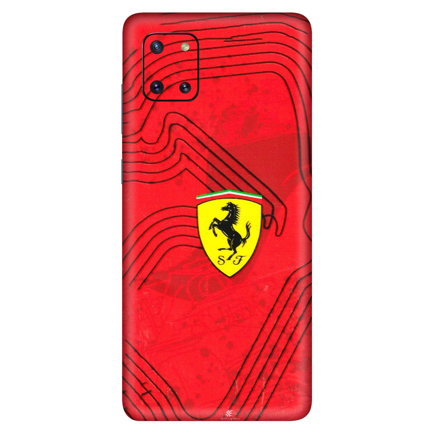 Samsung M/F/Note/Flip and C Phone Skins (All Models) - Red Ferrari Logo Stylish - 3D Embossed Finish (L-238) Samsung Galaxy Note 10 Lite