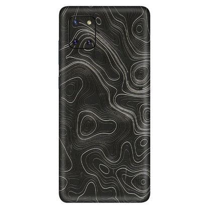 Samsung M/F/Note/Flip and C Phone Skins (All Models) - Abstract White Line Map - 3D Embossed Finish (L-269) Samsung Galaxy Note 10 Lite