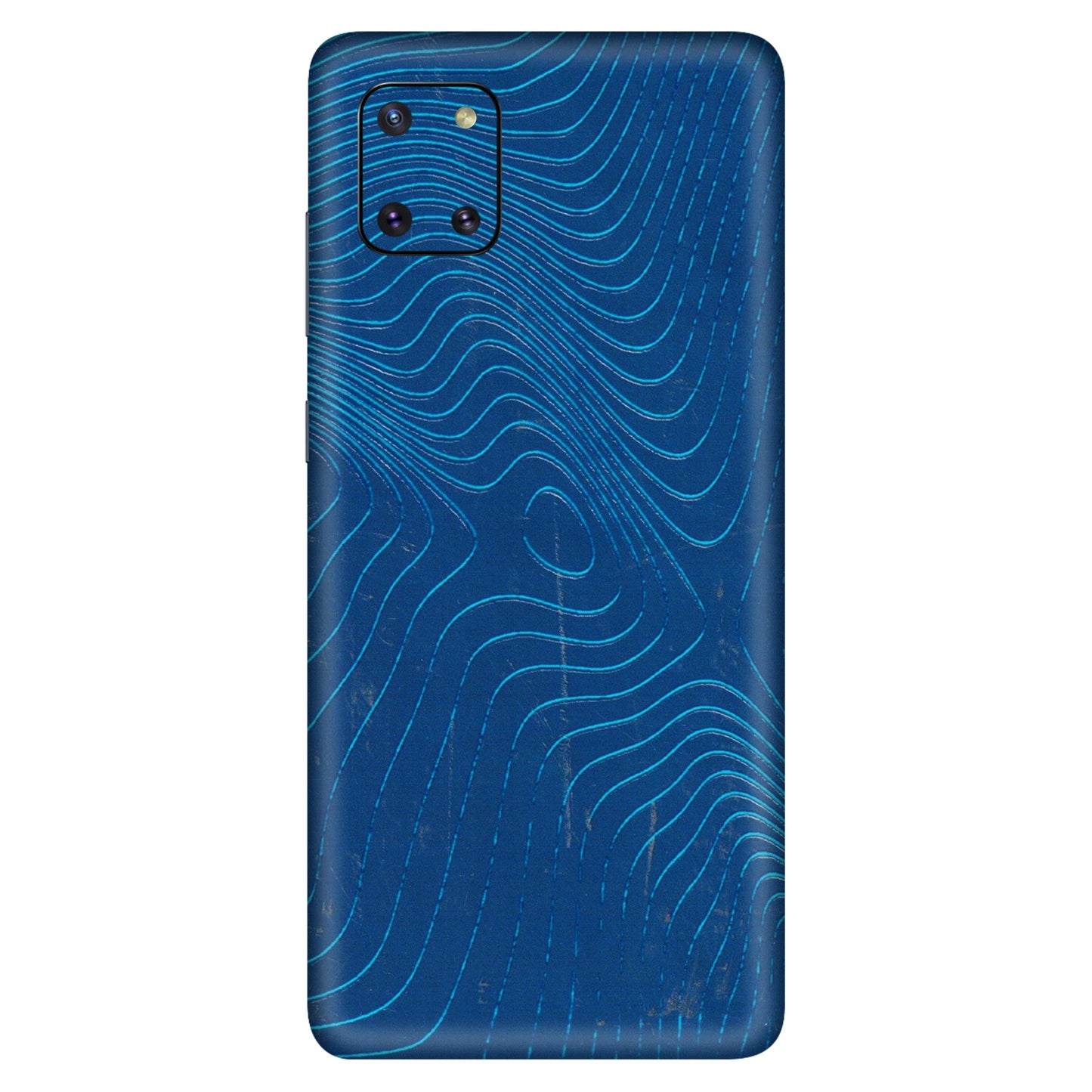 Samsung M/F/Note/Flip and C Phone Skins (All Models) - Abstract Blue Line Map - 3D Embossed Finish (L-272) Samsung Galaxy Note 10 Lite