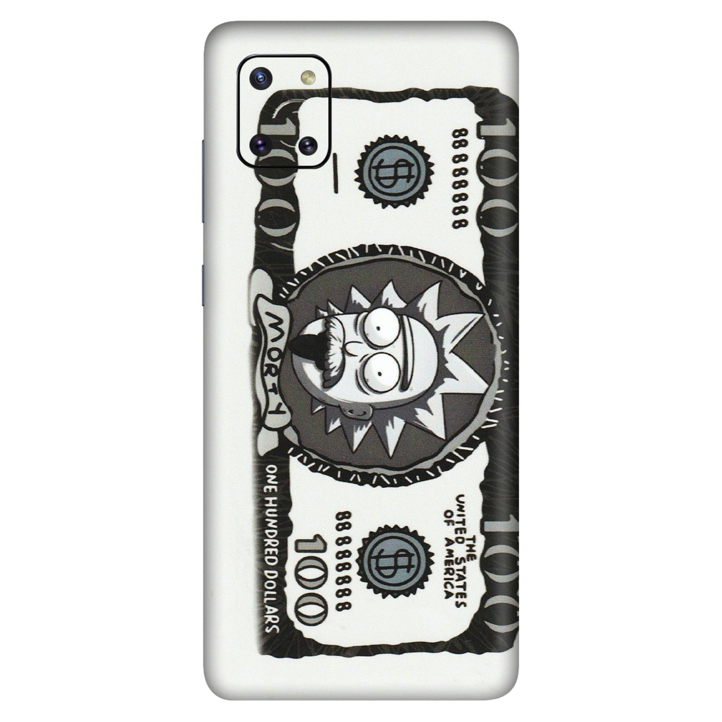 Samsung M/F/Note/Flip and C Phone Skins (All Models) - Rick And Morty Hundred Dollar Anime - Matte Finish (M-161) Samsung Galaxy Note 10 Lite