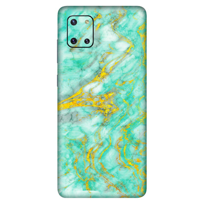 Samsung M/F/Note/Flip and C Phone Skins (All Models) - Green And Gold Marble Feel - Matte Finish (M-16) Samsung Galaxy Note 10 Lite