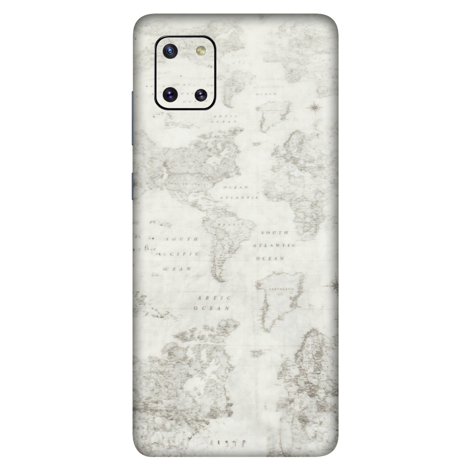 Samsung M/F/Note/Flip and C Phone Skins (All Models) - World Travel Map - Transparent Finish (T-04) Samsung Galaxy Note 10 Lite