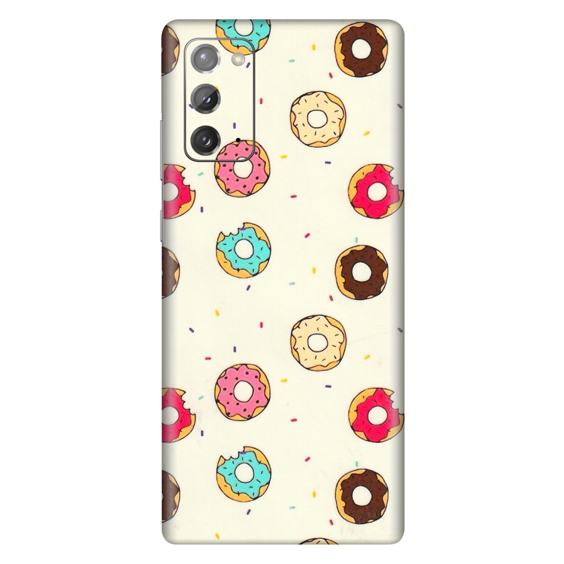 Samsung M/F/Note/Flip and C Phone Skins (All Models) - Mini Donuts Doodle Art - 3D Embossed Finish (L-122) Samsung Galaxy Note 20