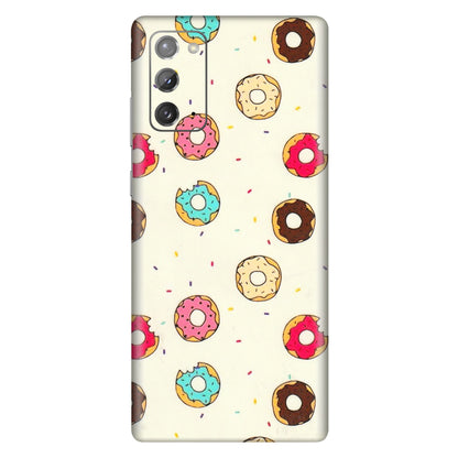 Samsung M/F/Note/Flip and C Phone Skins (All Models) - Mini Donuts Doodle Art - 3D Embossed Finish (L-122) Samsung Galaxy Note 20