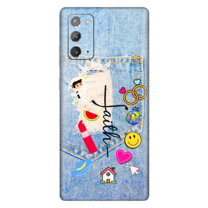 Samsung M/F/Note/Flip and C Phone Skins (All Models) - Denim Jeans Pocket - 3D Embossed Finish (L-134) Samsung Galaxy Note 20