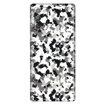 Samsung M/F/Note/Flip and C Phone Skins (All Models) - White Black Camouflage - 3D Embossed Finish (L-18) Samsung Galaxy Note 20