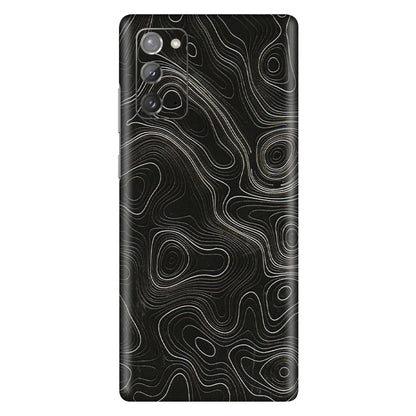 Samsung M/F/Note/Flip and C Phone Skins (All Models) - Black Swirl - 3D Embossed Finish (L-196) Samsung Galaxy Note 20