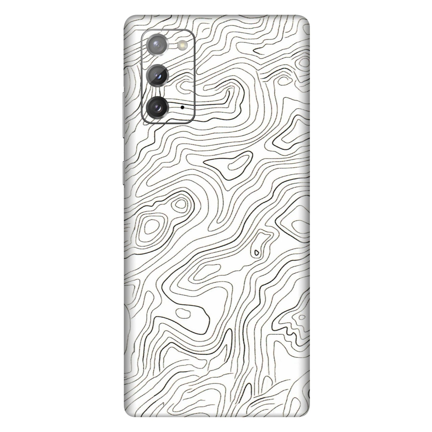Samsung M/F/Note/Flip and C Phone Skins (All Models) - White Black Swirls - 3D Embossed Finish (L-219) Samsung Galaxy Note 20