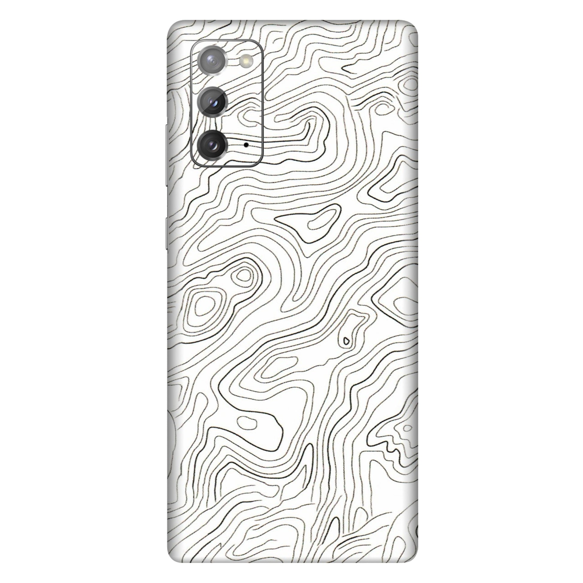 Samsung M/F/Note/Flip and C Phone Skins (All Models) - White Black Swirls - 3D Embossed Finish (L-219) Samsung Galaxy Note 20