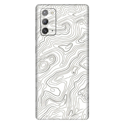 Samsung M/F/Note/Flip and C Phone Skins (All Models) - White Black Swirls - 3D Embossed Finish (L-219) Samsung Galaxy Note 20