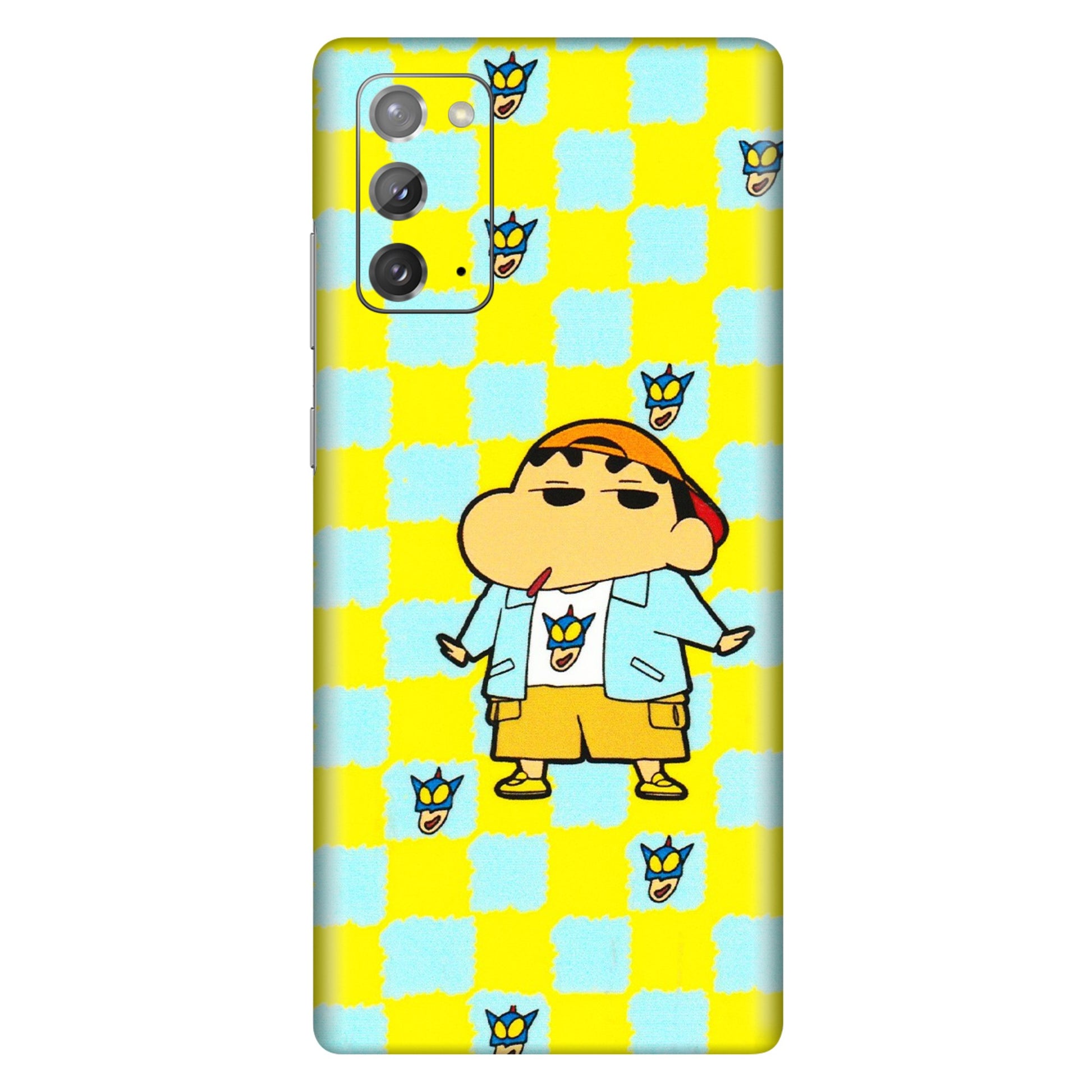 Samsung M/F/Note/Flip and C Phone Skins (All Models) - Yellow Blue Shinchan Cute - 3D Embossed Finish (L-221) Samsung Galaxy Note 20