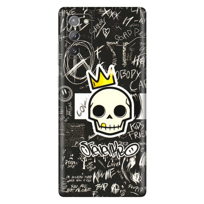 Samsung M/F/Note/Flip and C Phone Skins (All Models) - Funny Skull Black Chalk Grafitti - 3D Embossed Finish (L-22) Samsung Galaxy Note 20