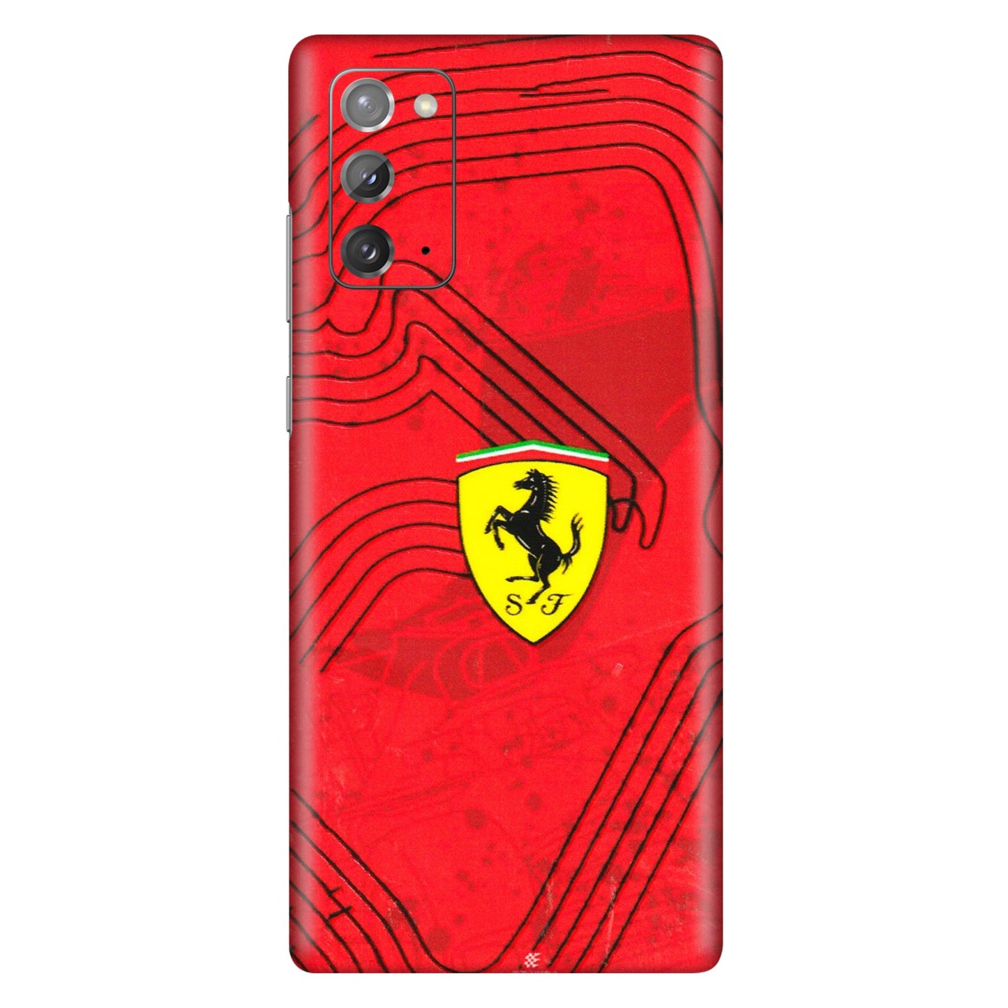 Samsung M/F/Note/Flip and C Phone Skins (All Models) - Red Ferrari Logo Stylish - 3D Embossed Finish (L-238) Samsung Galaxy Note 20