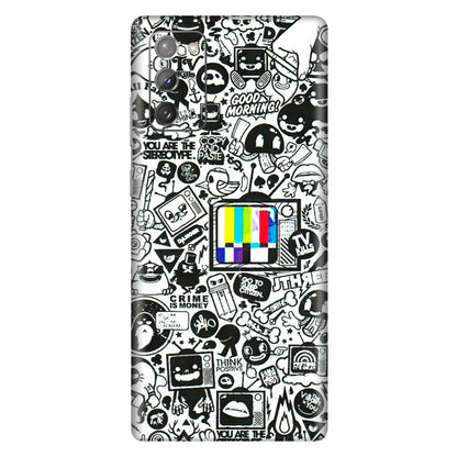 Samsung M/F/Note/Flip and C Phone Skins (All Models) - Doodles Positive Art - 3D Embossed Finish (L-263) Samsung Galaxy Note 20