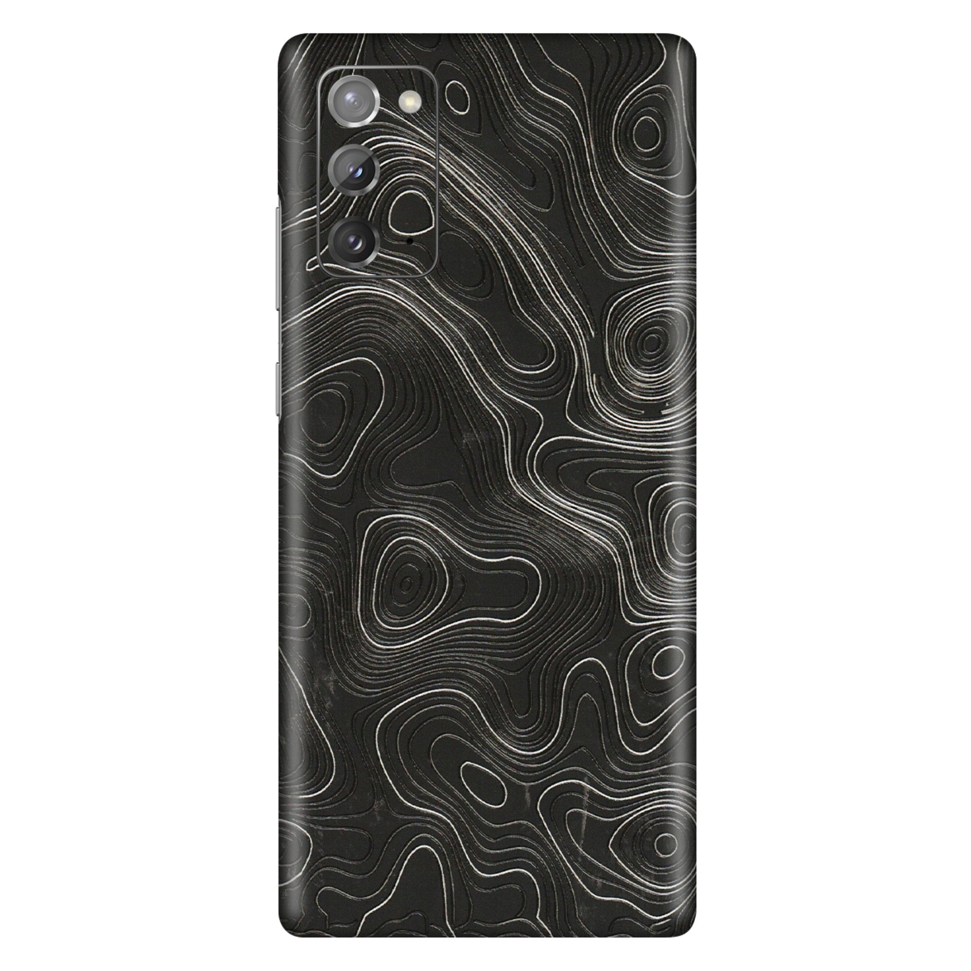 Samsung M/F/Note/Flip and C Phone Skins (All Models) - Abstract White Line Map - 3D Embossed Finish (L-269) Samsung Galaxy Note 20